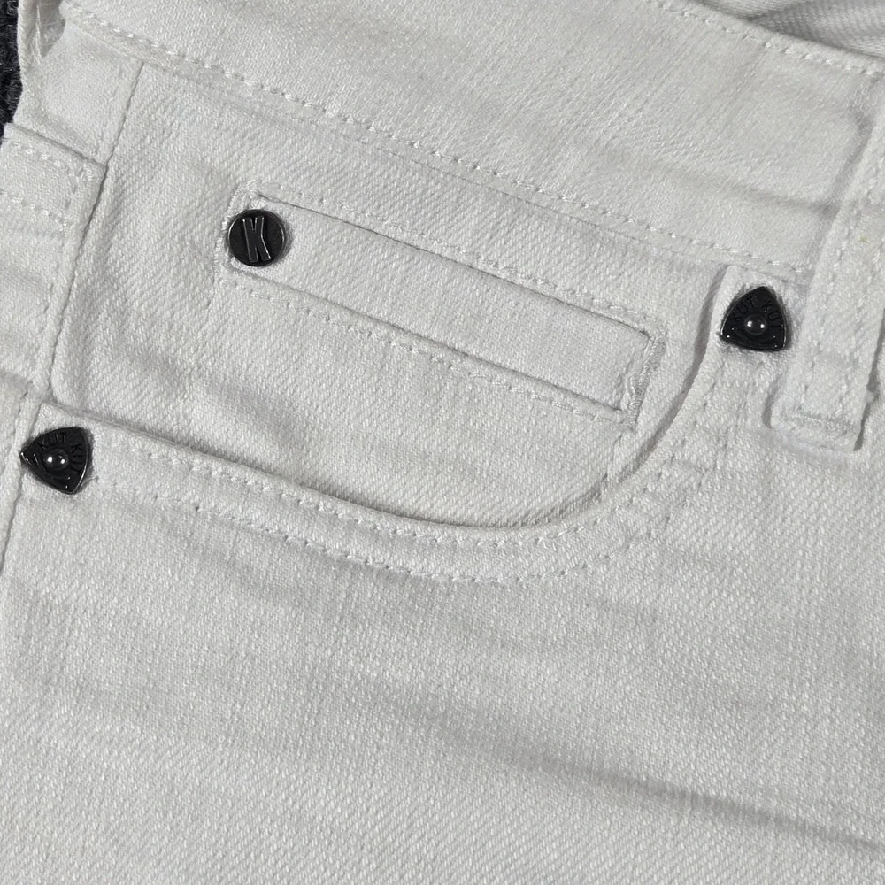 Kut from the Kloth Bermuda Shorts Womens 8 White Denim Mid Rise
